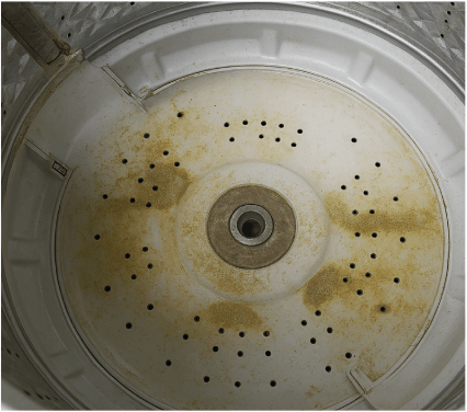 Detergent residue before cleaning