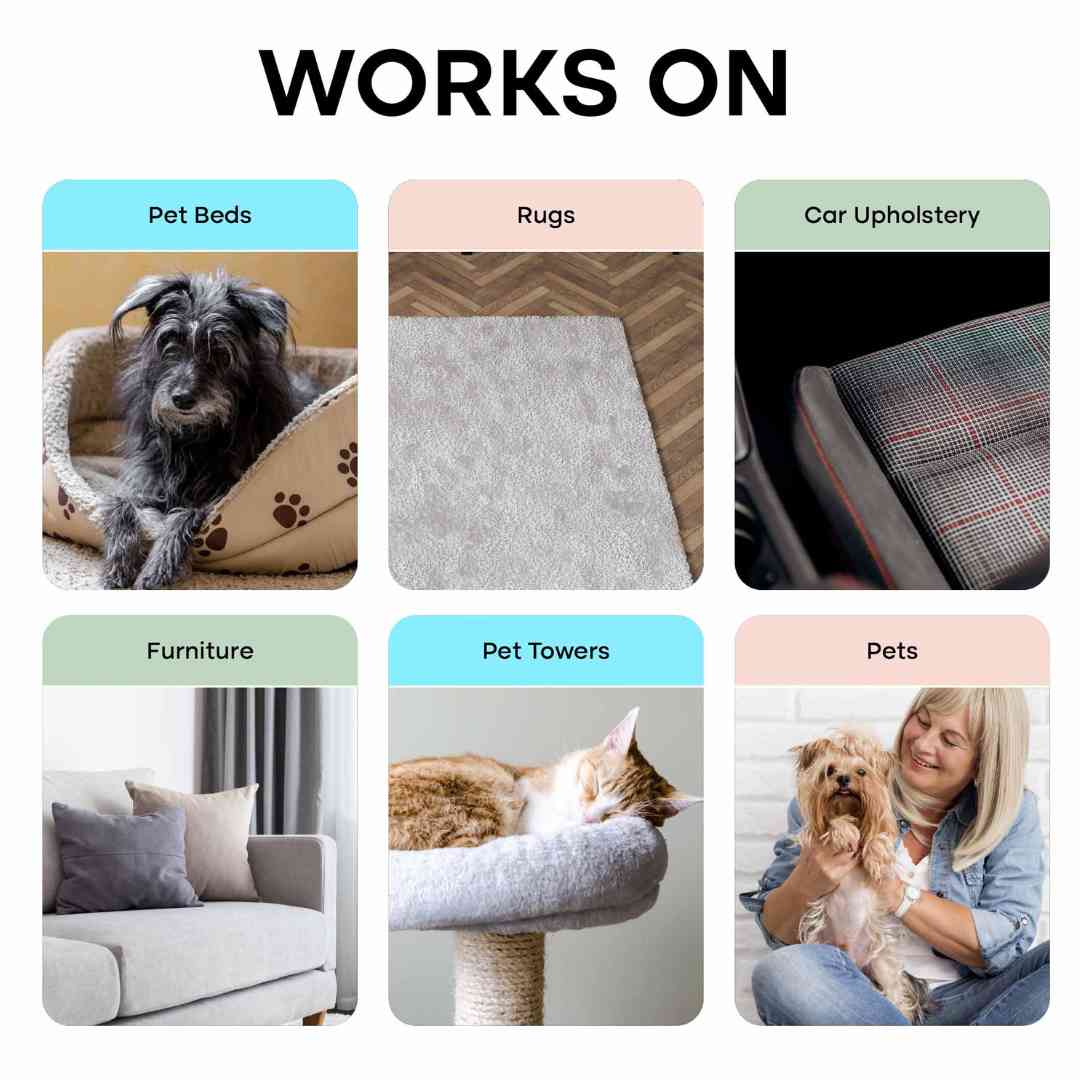 Pet hair remover glove works on multiple surfaces